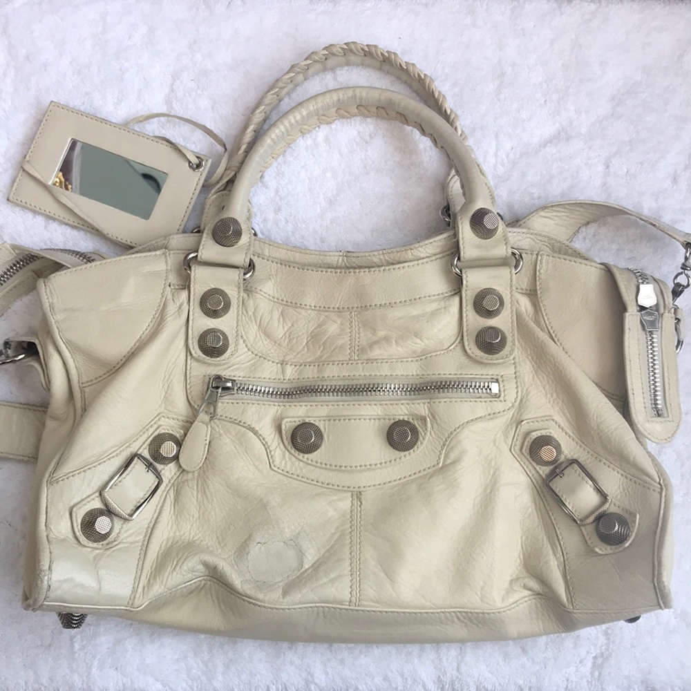 Balenciaga City Tote with Silver Large Studs